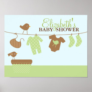 Baby Laundry Baby Shower Welcome Sign Poster