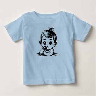 Baby lecken einen Pop T-shirt