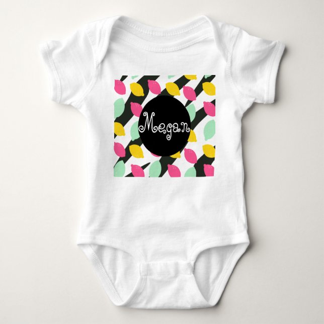 Baby Lemon Mix Stripes Summer Baby Strampler (Vorderseite)