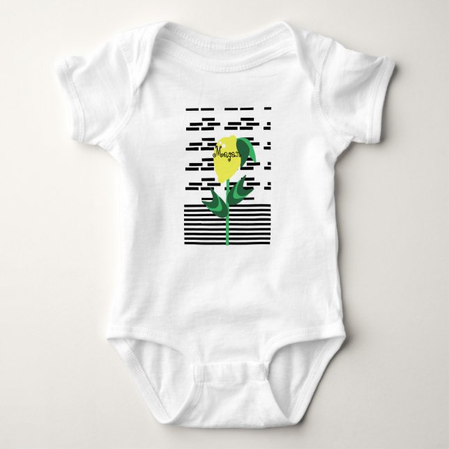 Baby Lemon Pflanze Stripes Summer Baby Strampler (Vorderseite)