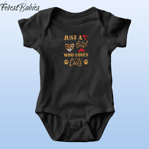 Baby Leopard Animal Print Girl, das Katzen Liebe, Strampler