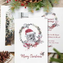 Baby Leopard Wasserfarbe Ein Foto Frohe Weihnachte