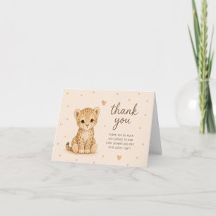 Baby-Leoparden-Jungtier-Dschungel-Baby-Shower-Dank Dankeskarte
