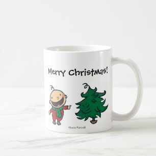 Baby Leslie Patricellis wählt einen Weihnachtsbau Tasse