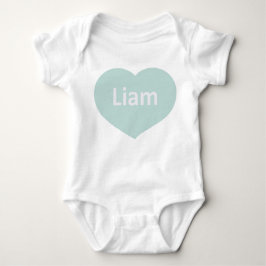 Baby Liam White Blue Heart Baby Bodysuit Baby Strampler