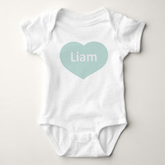 Baby Liam White Blue Heart Baby Bodysuit Strampler