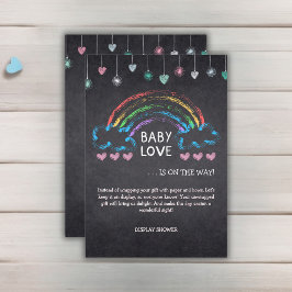 Baby Liebe Chalkboard Herz & Rainbow Baby Dusche Begleitkarte