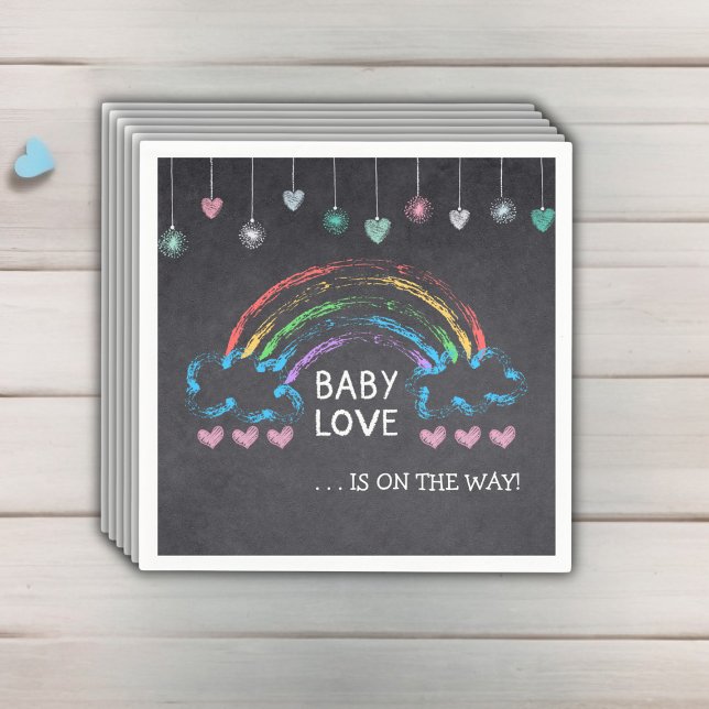 Baby Liebe Chalkboard Herz & Rainbow Baby Dusche Serviette (Von Creator hochgeladen)