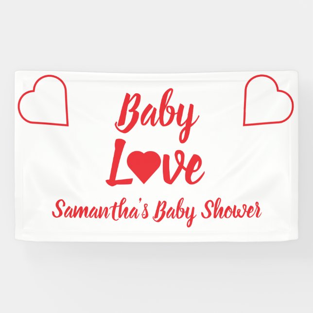 Baby Liebe Heart Baby Dusche Banner (Horizontal)