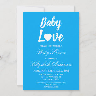 Baby Liebe Heart Boy Babydusche Einladung
