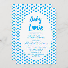 Baby Liebe Heart Boy Babydusche Einladung