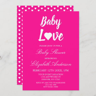 Baby Liebe Heart Girl Babydusche Einladung