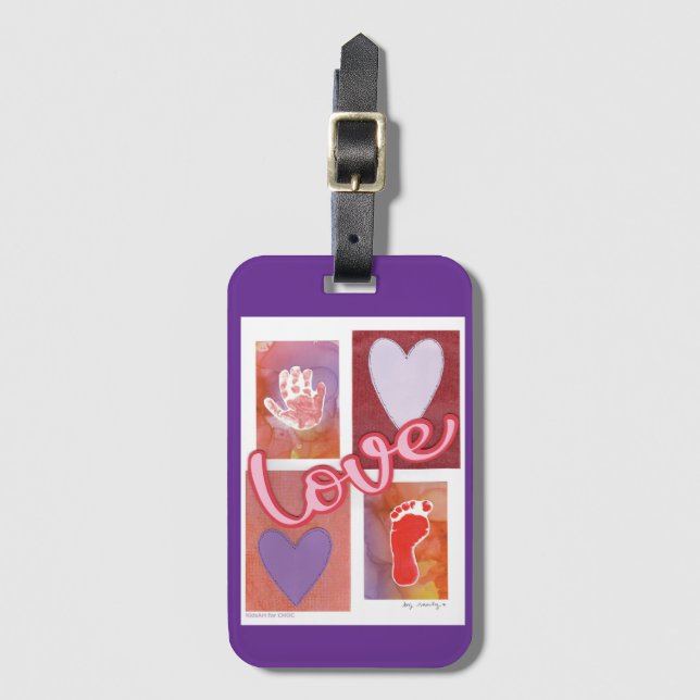 Baby Liebe - Kinder Kunst für CHOC Gepäckanhänger (Vorderseite Vertikal)