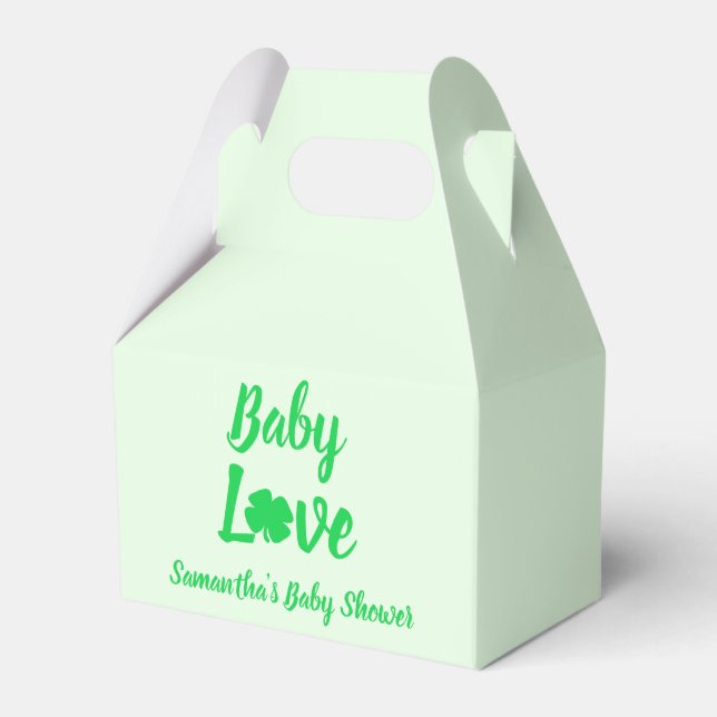 Baby Liebe Kleeblatt Babydusche Geschenkschachtel (Vorderseite)