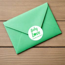 Baby Liebe Kleeblatt Babydusche Runder Aufkleber