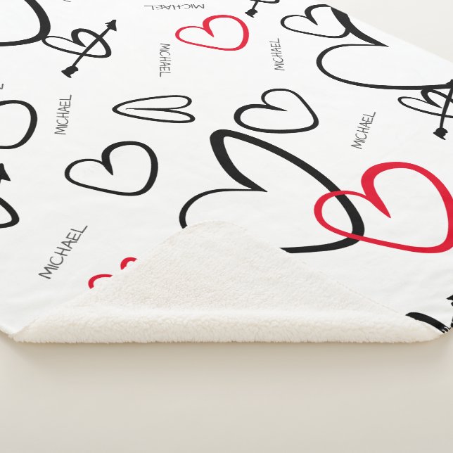 Baby Liebe Personalisiert Name Herz Pattern Baby Sherpadecke (3/4)