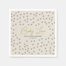 Baby Liebe Taupe Hearts Gender Neutral Baby Dusche