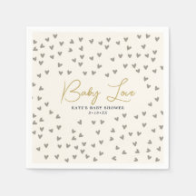 Baby Liebe Taupe Hearts Gender Neutral Baby Dusche