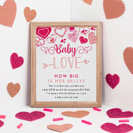 "Baby Liebe" Valentine's Day Baby Shower Game Poster