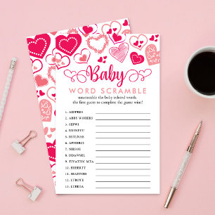 "Baby Liebe" Valentinstag Baby Shower Word Game