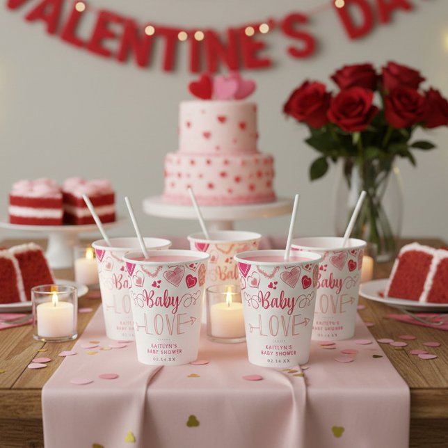 "Baby Liebe" Valentinstag Kinderdusche Pappbecher (Von Creator hochgeladen)