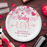 "Baby Liebe" Valentinstag Kinderdusche Pappteller<br><div class="desc">Feiern Sie stilvoll mit diesen unterhaltsamen und modernen Baby-Dusche-Papier-Tellern. Das Design ist leicht mit Ihrer eigenen Formulierung zu personalisieren und Ihre Familie und Freunde werden begeistert sein,  wenn sie diese fabelhaften Teller sehen. Entsprechende Party-Elemente finden Sie in der Auflistung.</div>