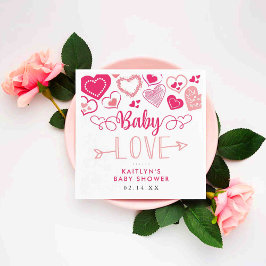 "Baby Liebe" Valentinstag Kinderdusche Serviette