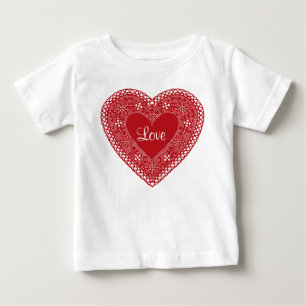 Baby Liebe Vintag Lace Heart T-shirt