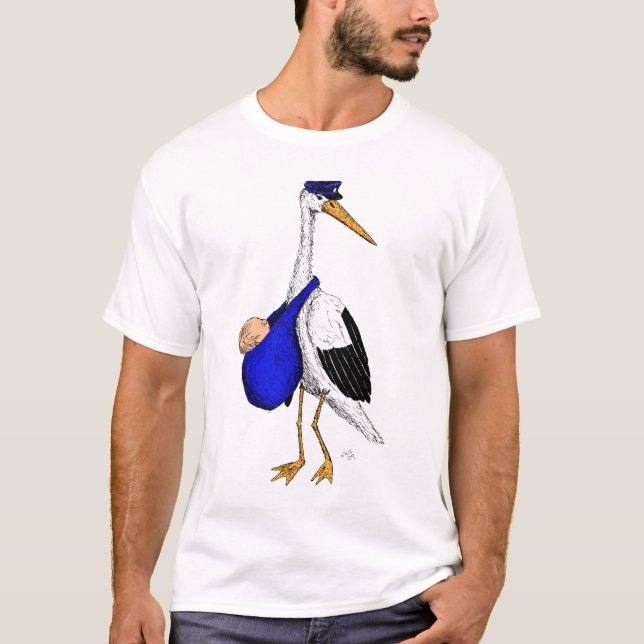 Baby-Lieferungs-Storch T-Shirt (Vorderseite)