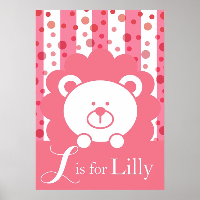Baby Lion Alphabet - L is for Lilly Poster (Vorne)