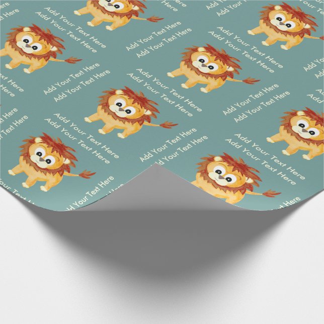Baby Lion Cub Niedliche Kindergeburtskur Geschenkpapier (Ecke)