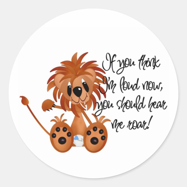 Baby Lion höre Me Roar Tshirts und Geschenke Runder Aufkleber (Vorderseite)