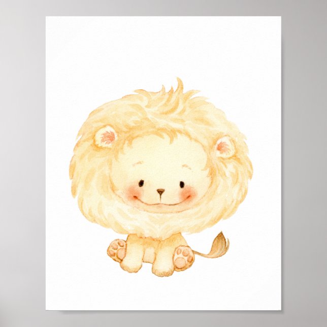 Baby Lion Kinderzimmer Wall Art Poster (Vorne)