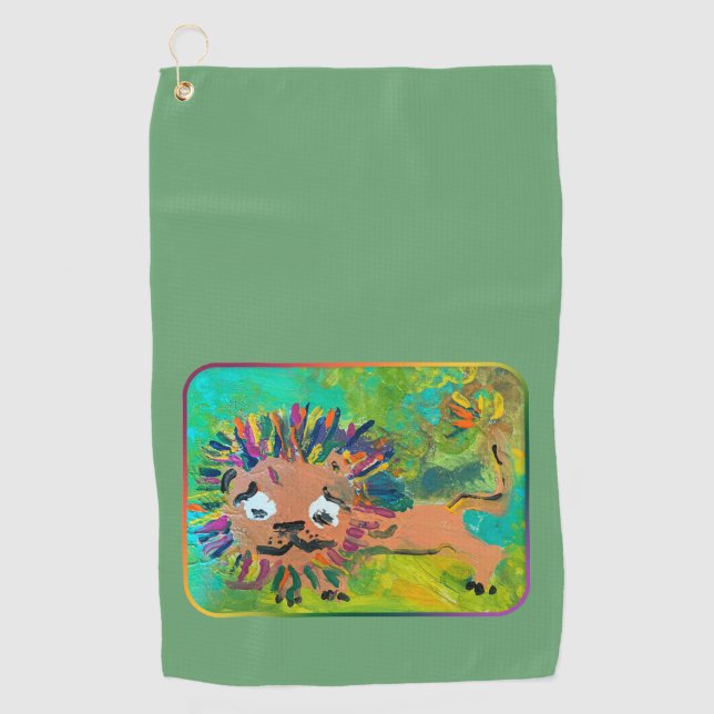 Baby Lion "Kunst von Kindern" Golfhandtuch (Vorderseite)