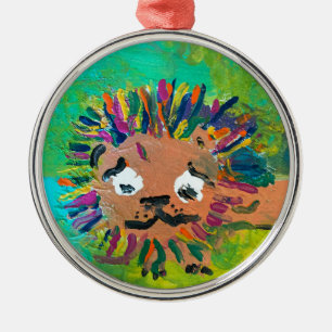 Baby Lion "Kunst von Kindern" Ornament Aus Metall