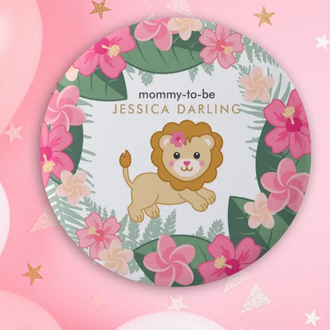 Baby Lion Mommy wird Knopf für Babydusche Button (Von Creator hochgeladen)