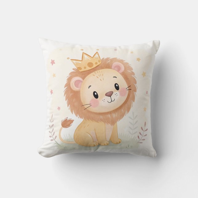 Baby Lion Nursery –Cute Animal Print for kids room Kissen (Vorderseite)