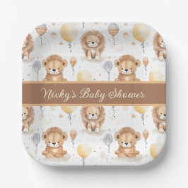 Baby Lion Personalisiert Baby Dusche Pappteller