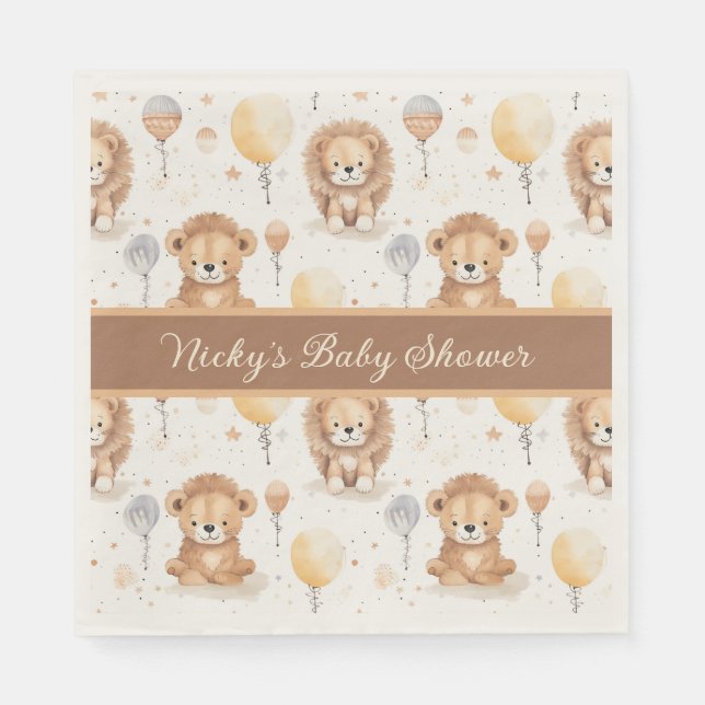 Baby Lion Personalisiert Baby Dusche Serviette (Vorderseite)