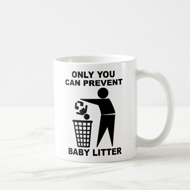 Baby Litter Funny Mug Spaß Kaffeetasse (Rechts)