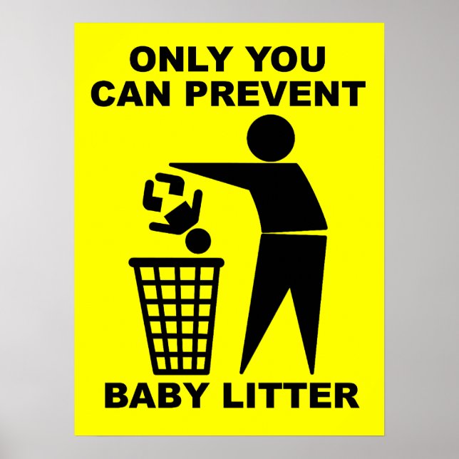 Baby Litter Funny Print Poster Sign Spaß (Vorne)