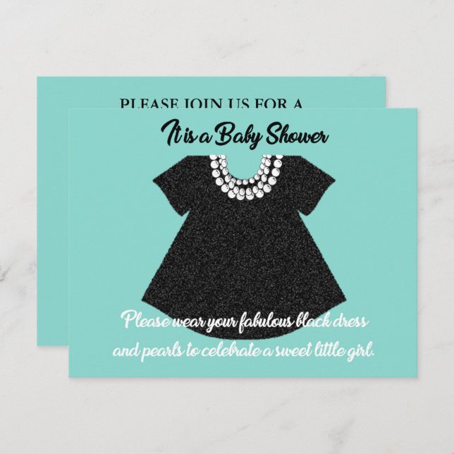 BABY Little Black Dress Baby Dusche Party Einladung (Vorne/Hinten)