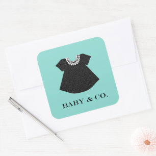 BABY Little Black Dress Baby Sprinkle Dusche Party Quadratischer Aufkleber