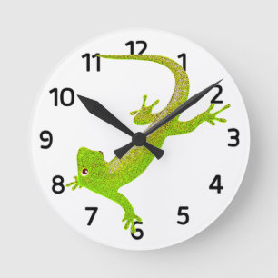 Baby Lizard Cartoon Clock Runde Wanduhr