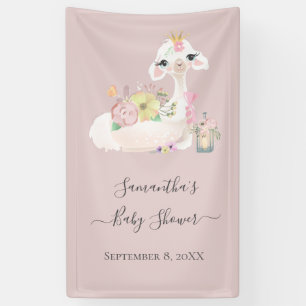 Baby Llama Blume Baby Dusche Banner