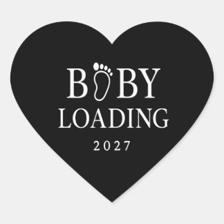 Baby Loading 2027 Lustige Schwangerschaftsankündig Herz-Aufkleber