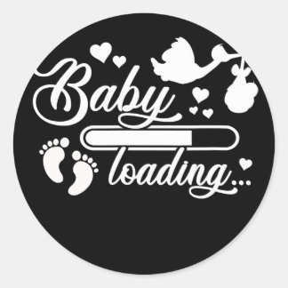 Baby Loading für werdende Mütter Schwangerschaft Runder Aufkleber