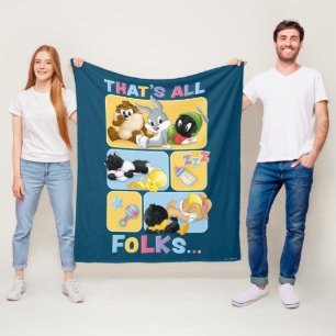 Baby Looney Tunes Characters   That's All Folks Fleecedecke