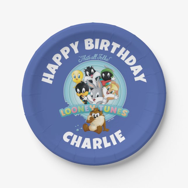 Baby LOONEY TUNES™ Logo | That's All Folks Pappteller (Vorderseite)