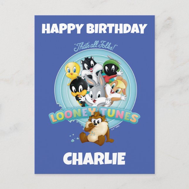 Baby LOONEY TUNES™ Logo | That's All Folks Postkarte (Vorderseite)